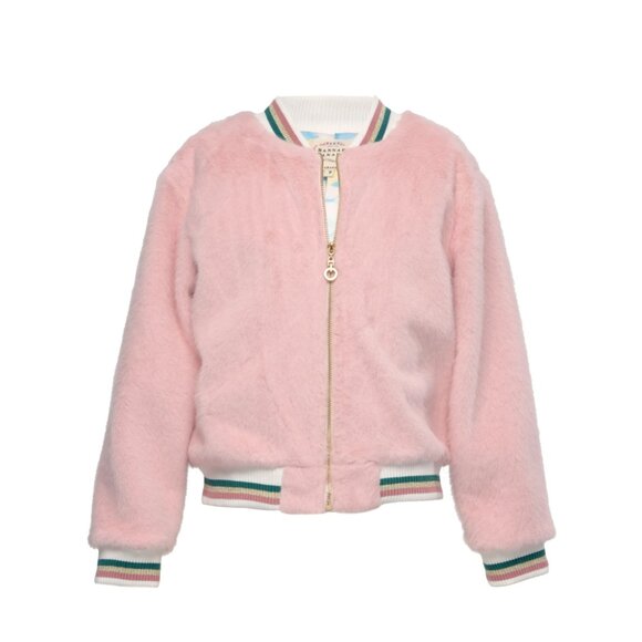 GIRLS Faux Fur Rainbow Jacket - Picture 2 of 2